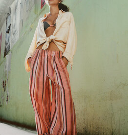 Free People Days End Soalr Linen Stripe Pant