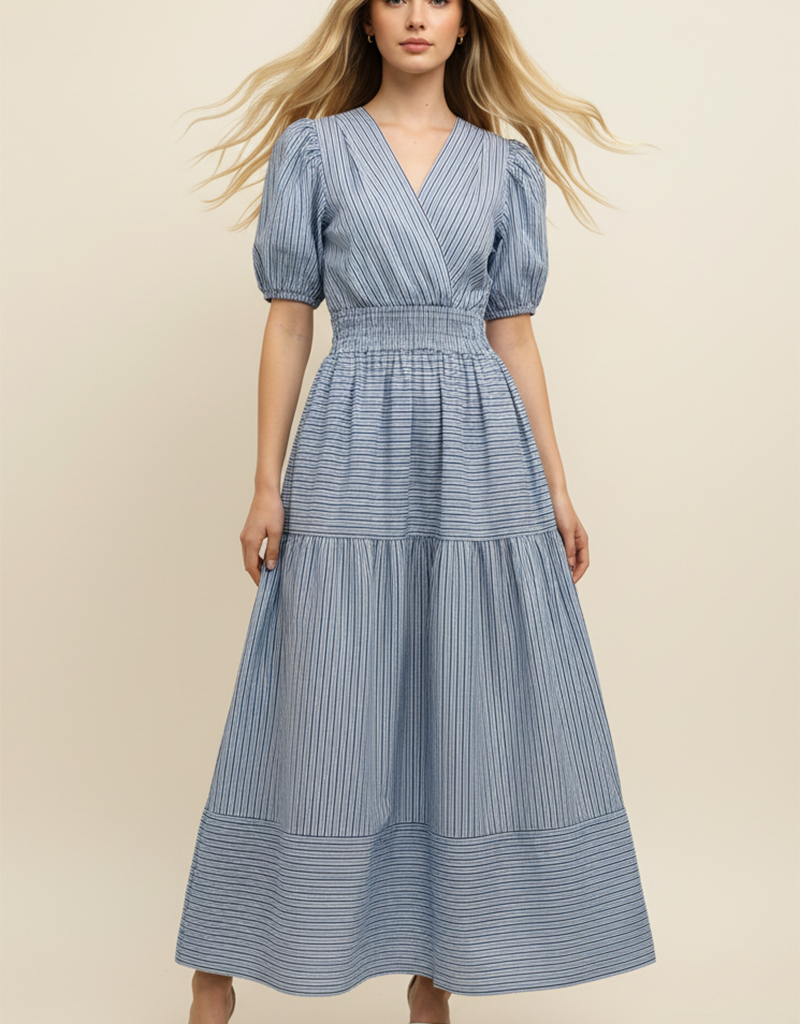 Striped Tiered Maxi Dress