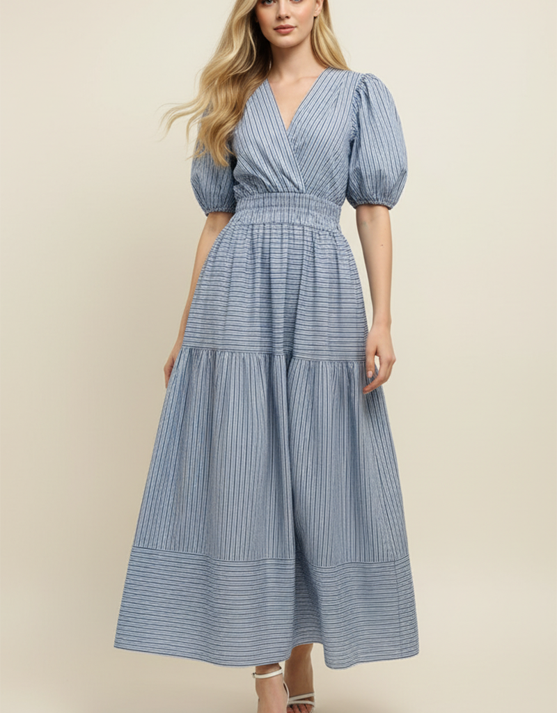 Striped Tiered Maxi Dress
