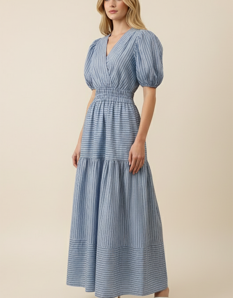 Striped Tiered Maxi Dress