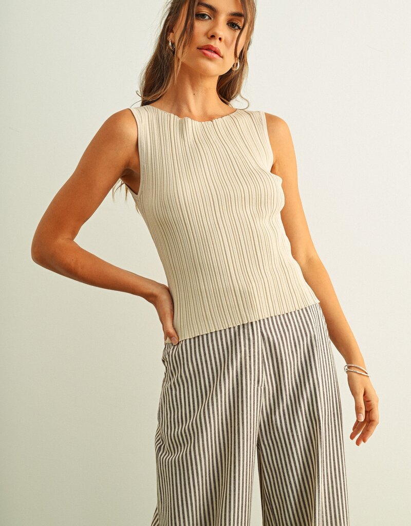 Viscose Ribbed Knitted Top