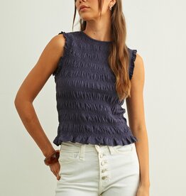 Sleeveless Smocked Top