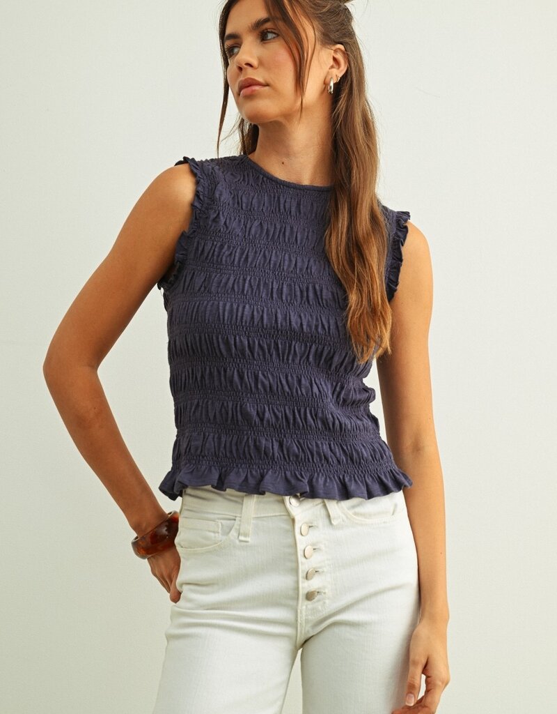 Sleeveless Smocked Top