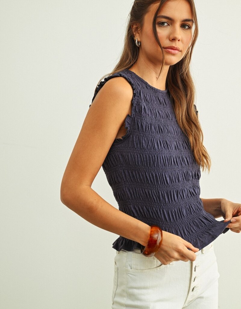 Sleeveless Smocked Top