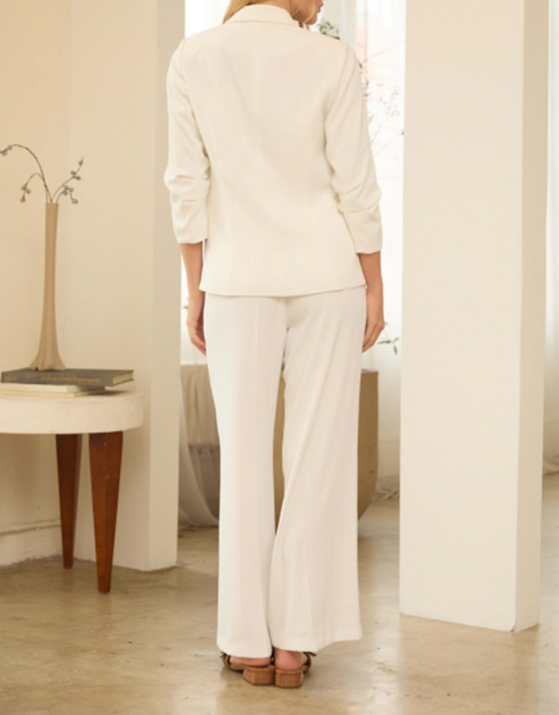 Blazer With Shirred Sleeve
