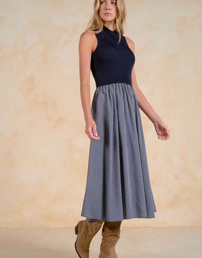 Mock Neck Maxi SL Dress