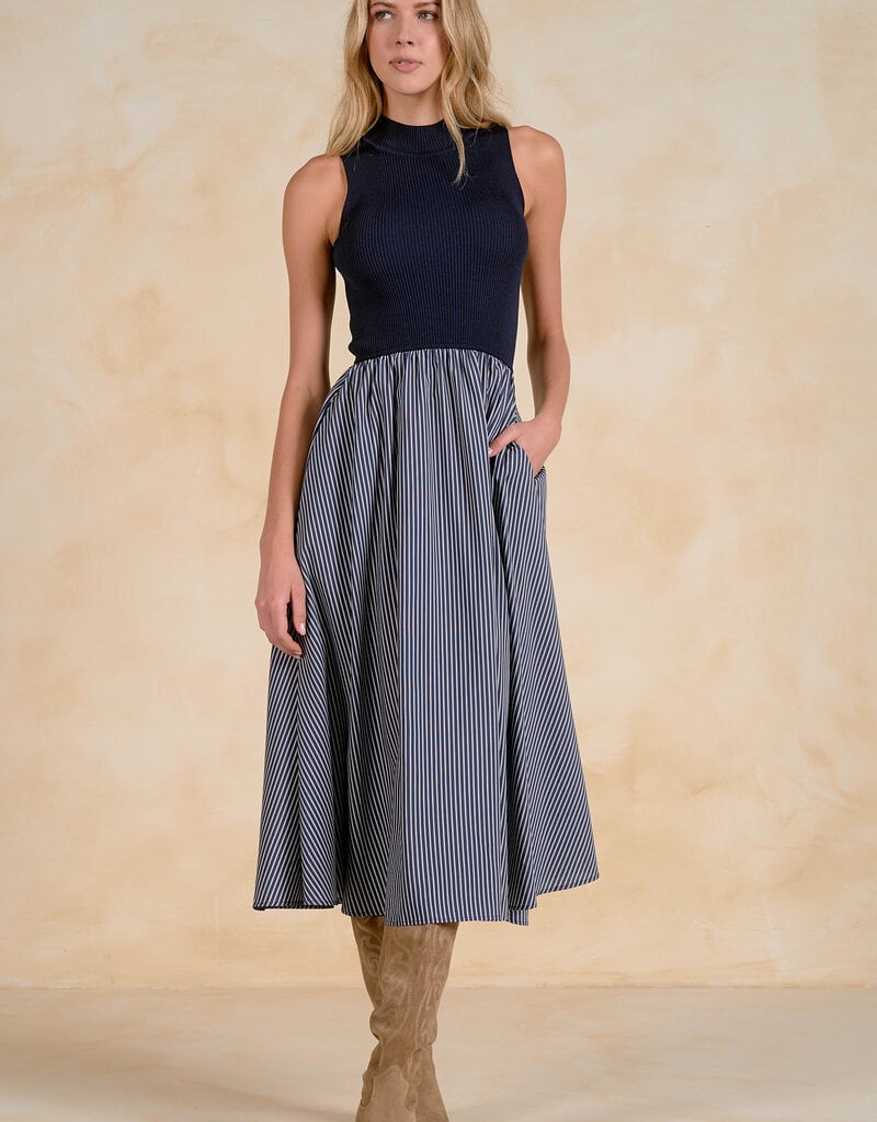 Mock Neck Maxi SL Dress