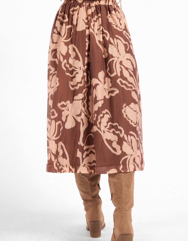 Rustic Charm Midi Skirt