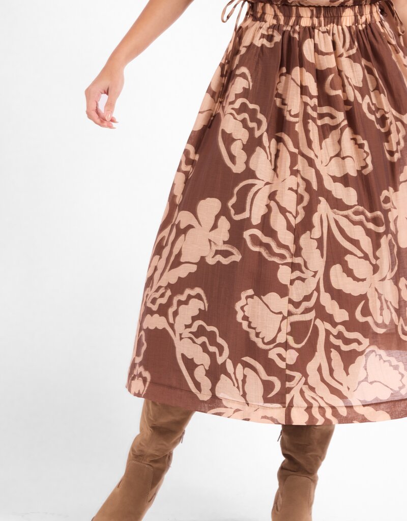 Rustic Charm Midi Skirt