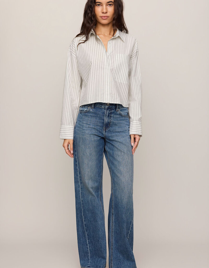 Favorite Striped Butotn Up Top