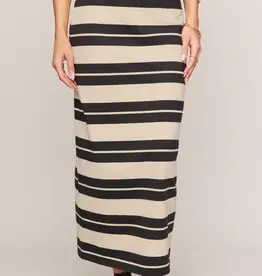 Gail Striped Jersey Midi Skirt