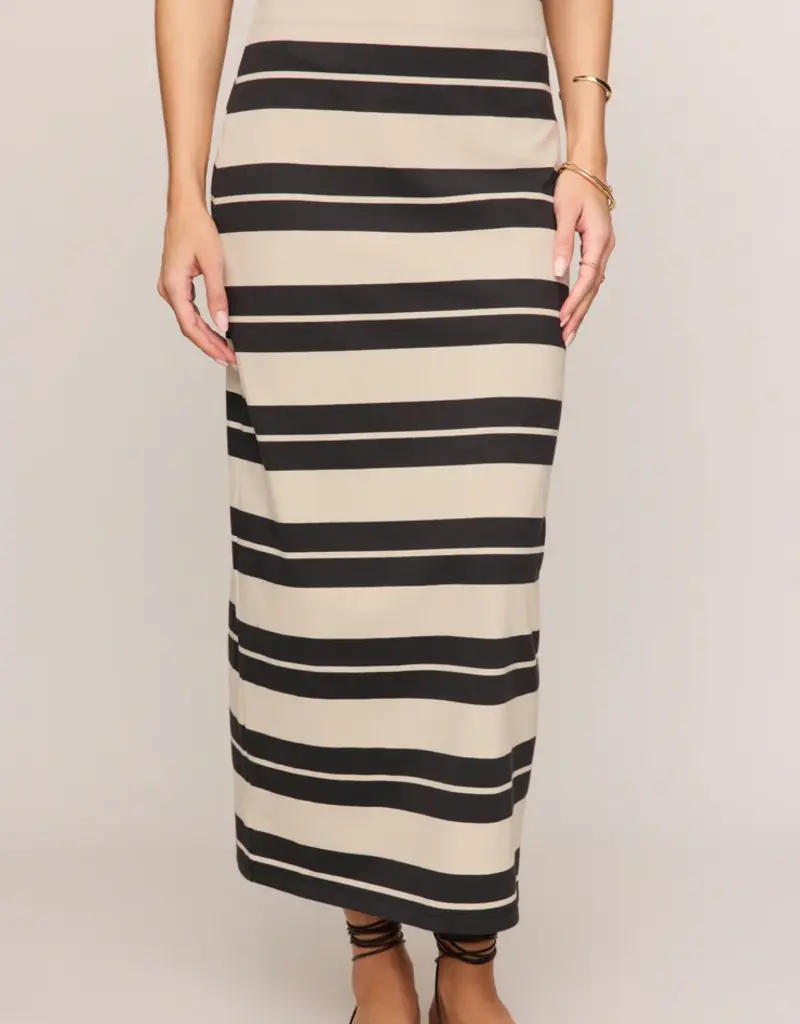 Gail Striped Jersey Midi Skirt