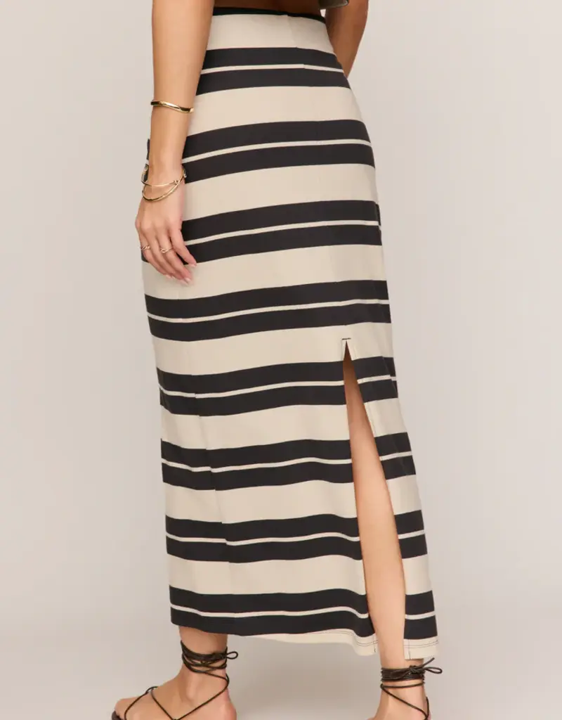 Gail Striped Jersey Midi Skirt