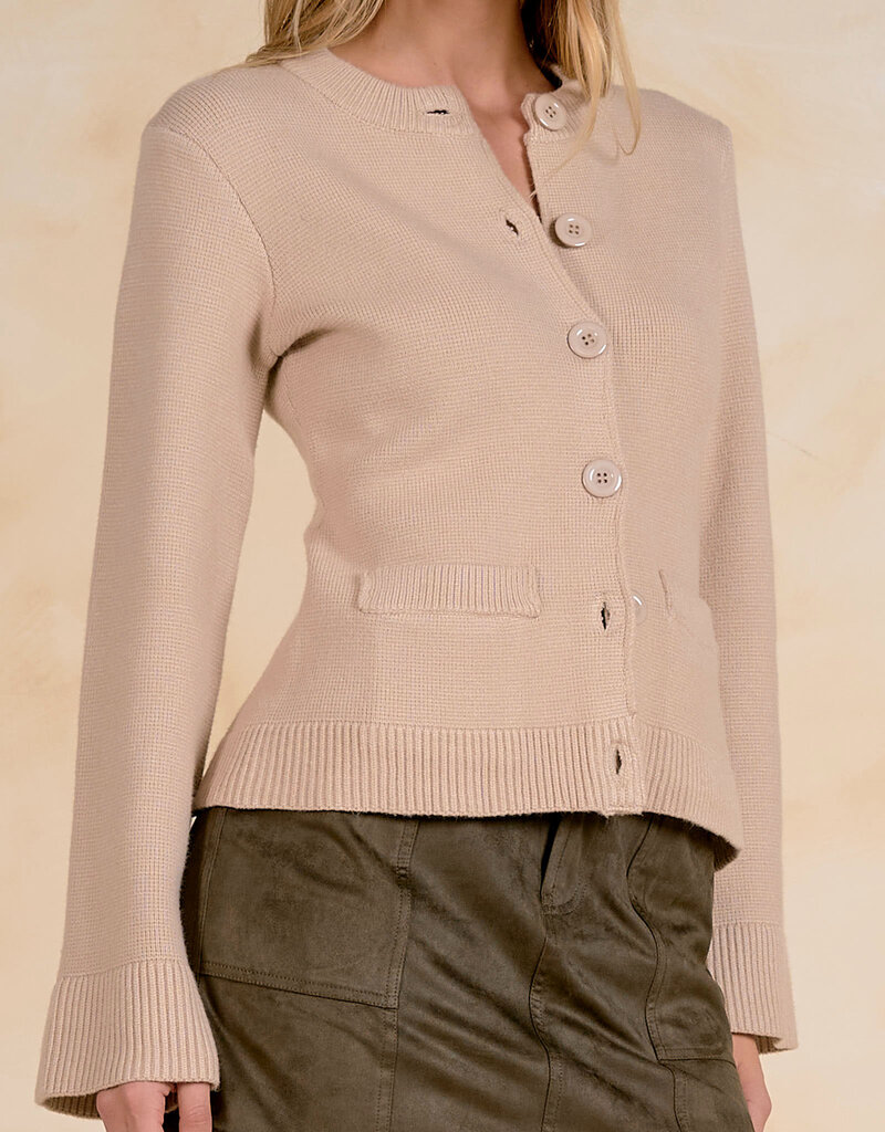 Cardigan Sweater w/Flared Hem
