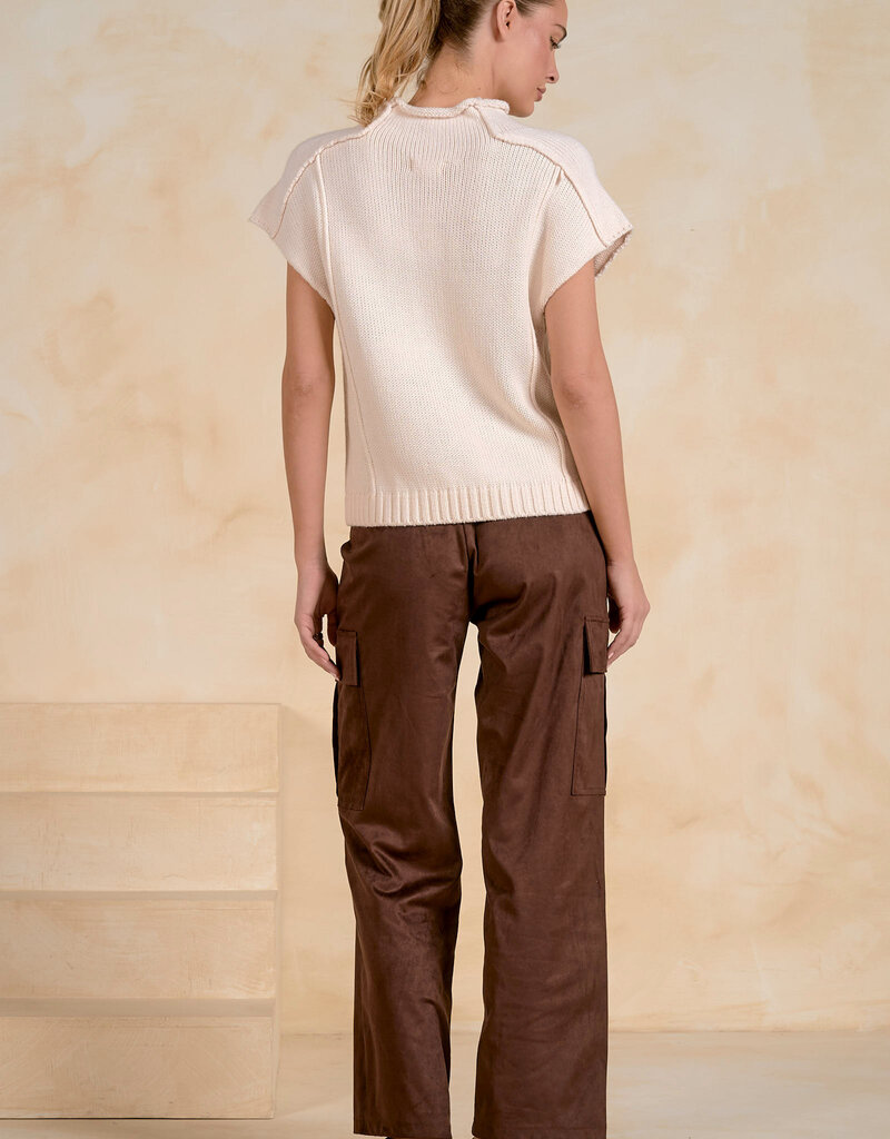 Rolled Neck SS Sweater