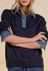 Denim Collared Sweater