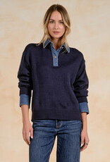 Denim Collared Sweater