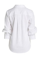 Adjustable Sleeve Button Front Woven Top