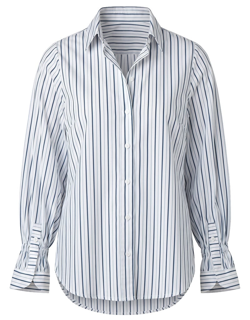 Adjustable Sleeve Button Front Woven Top