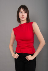 Yve Mock Neck Ruched Tank Top