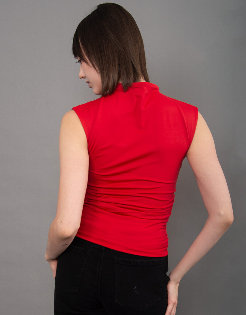 Yve Mock Neck Ruched Tank Top