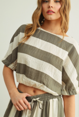 Wide Stripe Boat Neck Top