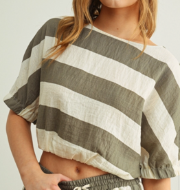 Wide Stripe Boat Neck Top