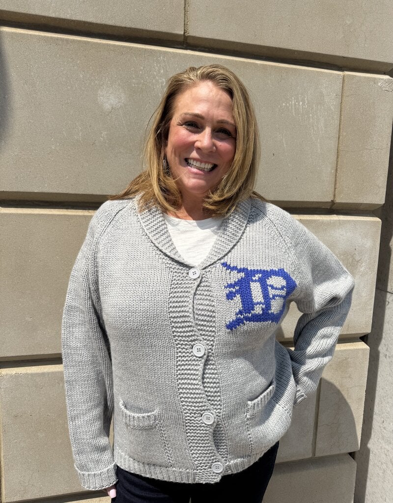 Pink Pineapple Detroit Lions Varsity  Cardigan Grey