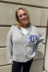 Pink Pineapple Detroit Lions Varsity  Cardigan Grey