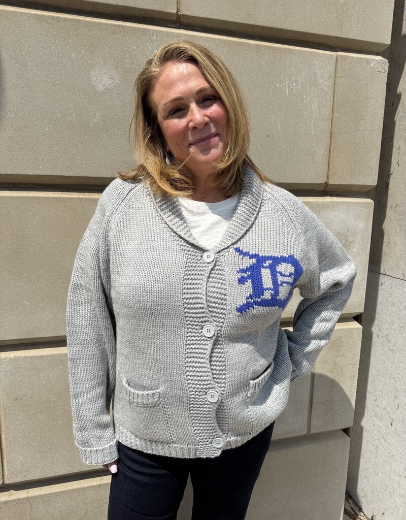 Pink Pineapple Detroit Lions Varsity  Cardigan Grey