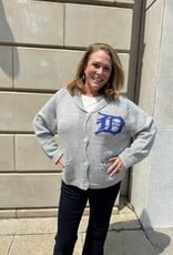Pink Pineapple Detroit Lions Varsity  Cardigan Grey
