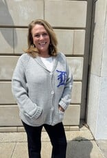 Pink Pineapple Detroit Lions Varsity  Cardigan Grey
