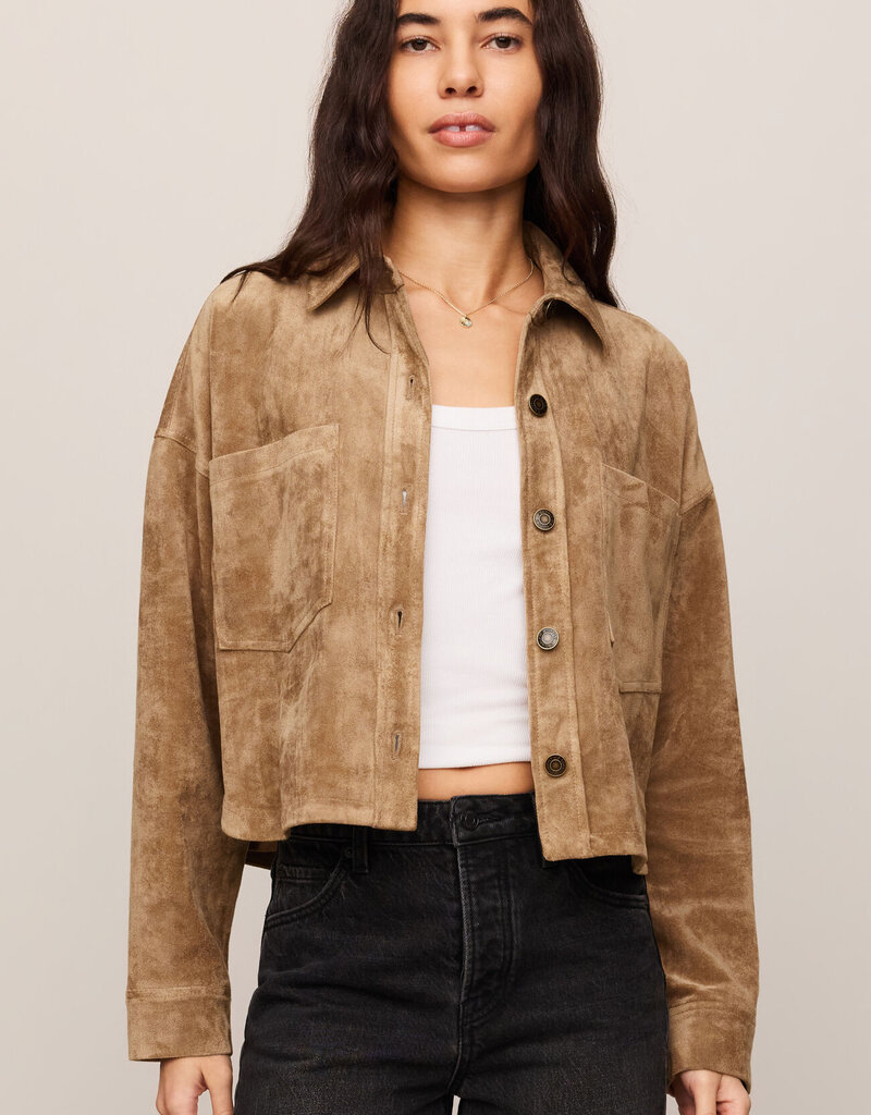 All Day Cropped Suede Jacket