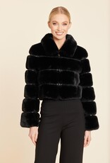 Dolce Cabo Paneled Faux Fur Cropped Jacket