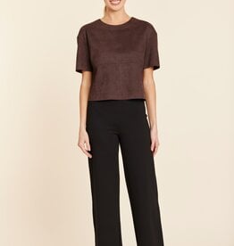 Dolce Cabo Faux Suede Cropped Tee