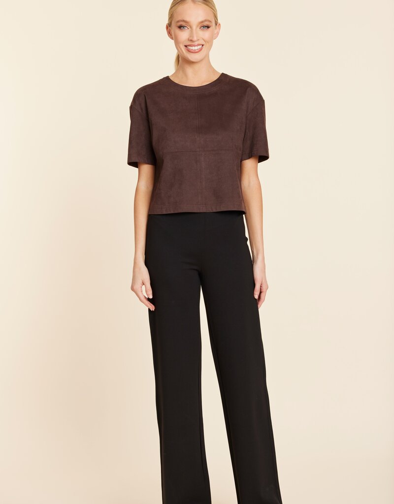 Dolce Cabo Faux Suede Cropped Tee