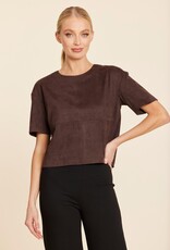 Dolce Cabo Faux Suede Cropped Tee