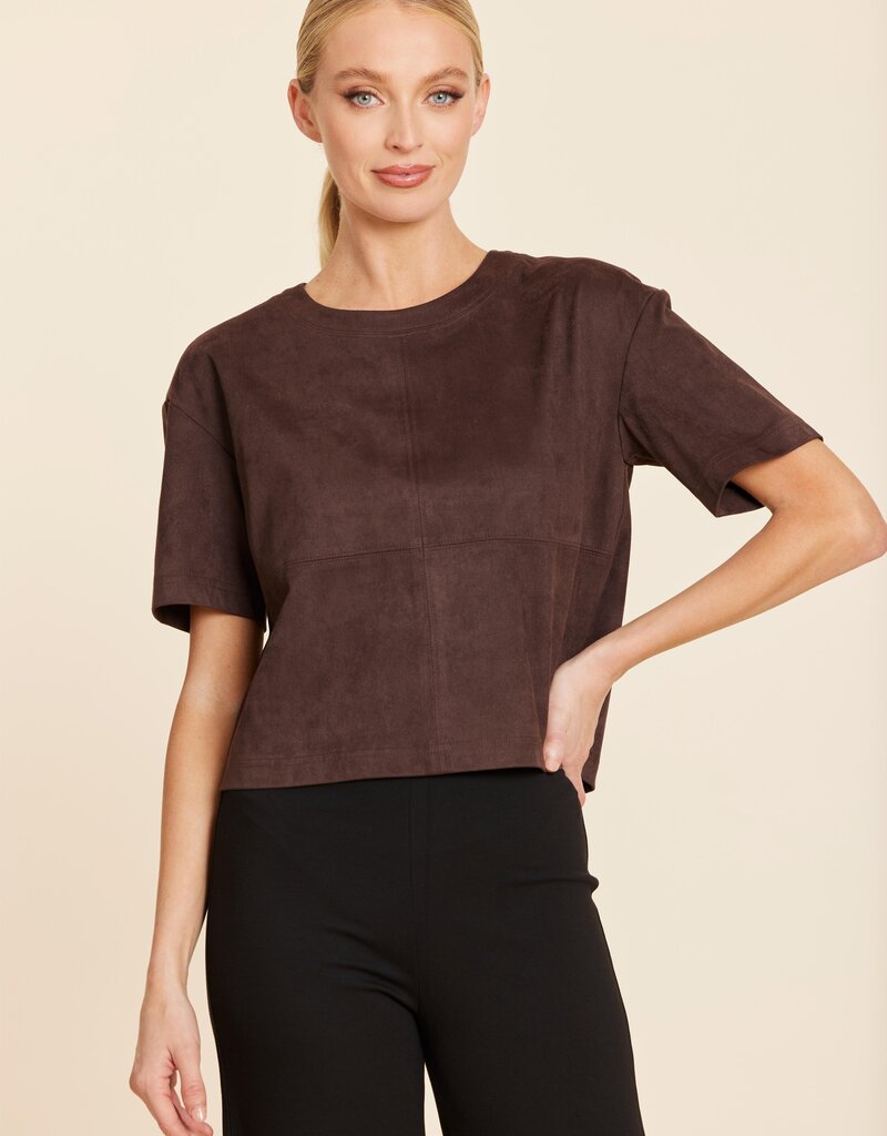 Dolce Cabo Faux Suede Cropped Tee