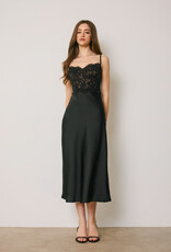 Convertible Lace and Satin Corset Midi Dress