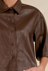 Faux Leather SS Leather Top