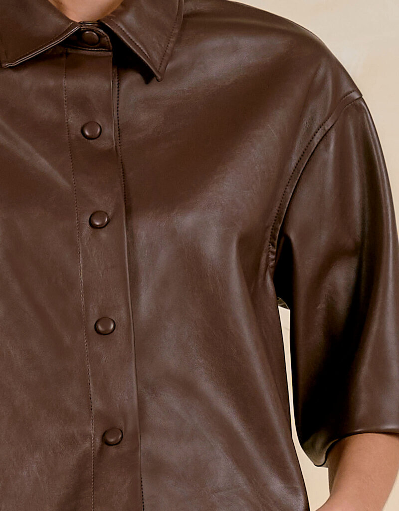 Faux Leather SS Leather Top