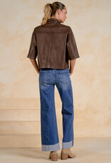 Faux Leather SS Leather Top