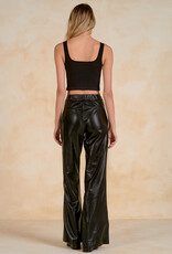 High Waist Flare Faux Leather Pants