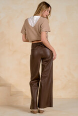 High Waist Flare Faux Leather Pants