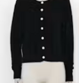 Fuzzy Cardigan w/ Pearl Buttons