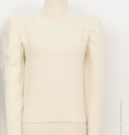 Patterned Knit Sweater w/ Puff Sleeve
