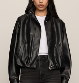 Corin Leather Bubble Hem Jacket