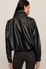 Corin Leather Bubble Hem Jacket