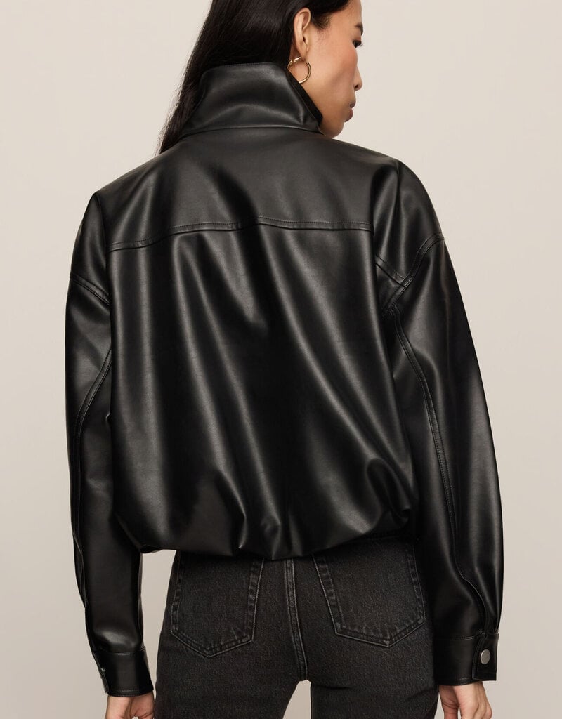 Corin Leather Bubble Hem Jacket