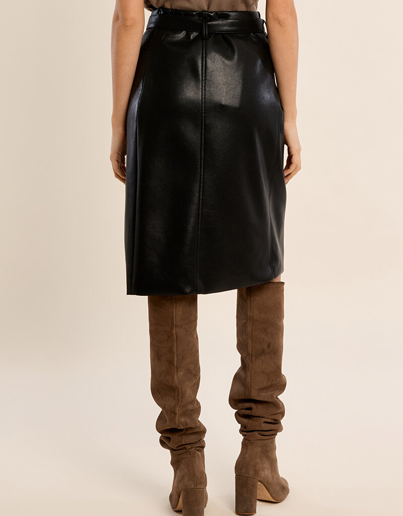 Faux Leather Midi Skirt